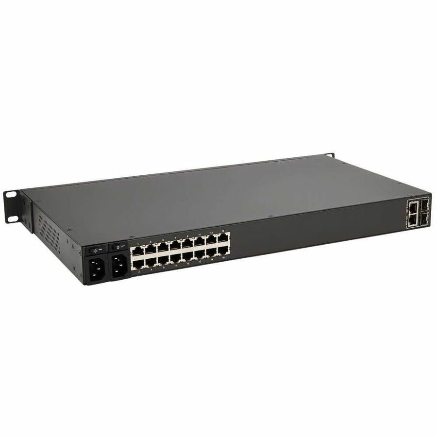 Eaton Tripp Lite Series 16-Port Console Server, USB Ports (2) - Dual GbE NIC, 16 Gb Flash, SD Card, Desktop/1U Rack, TAA — B098-016