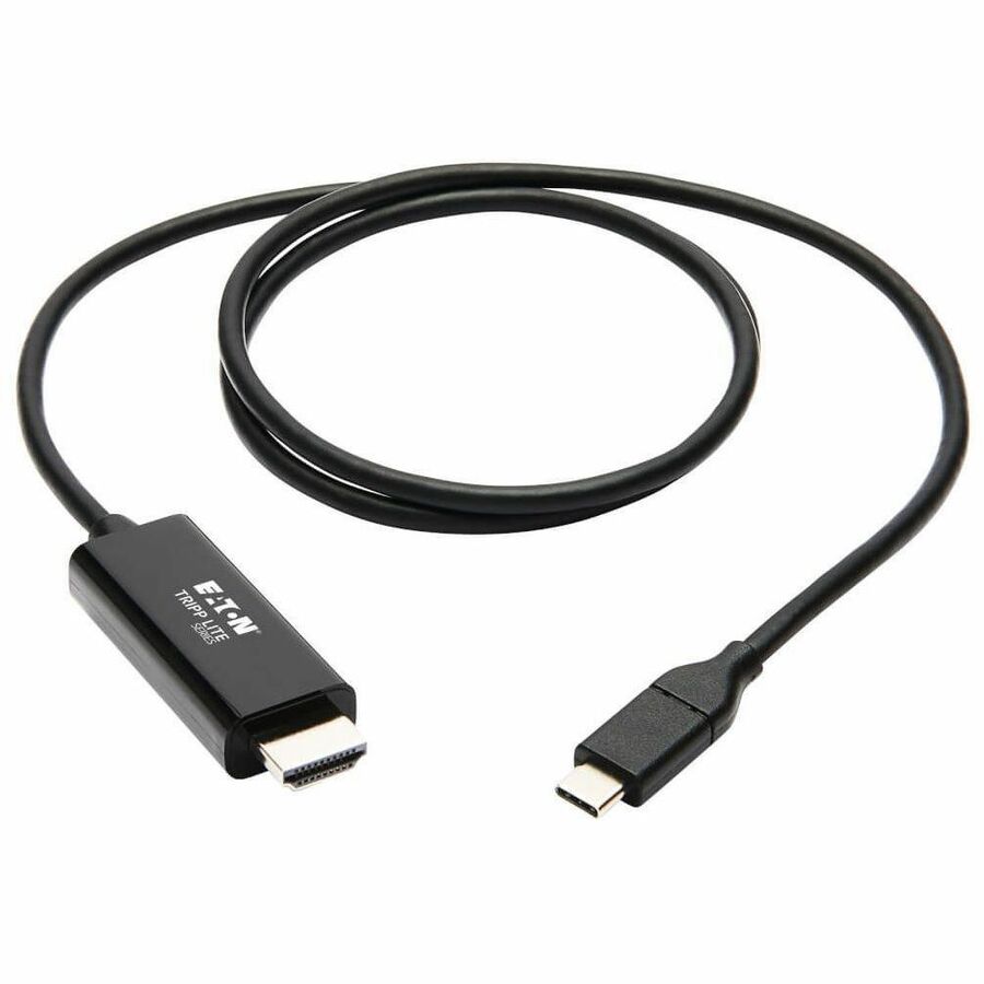Eaton Tripp Lite Series USB-C to HDMI Adapter Cable (M/M), 4K 60 Hz, 4:4:4, Thunderbolt 3 Compatible, Black, 3 ft. (0.9 m) — U444-003-H4K6BE