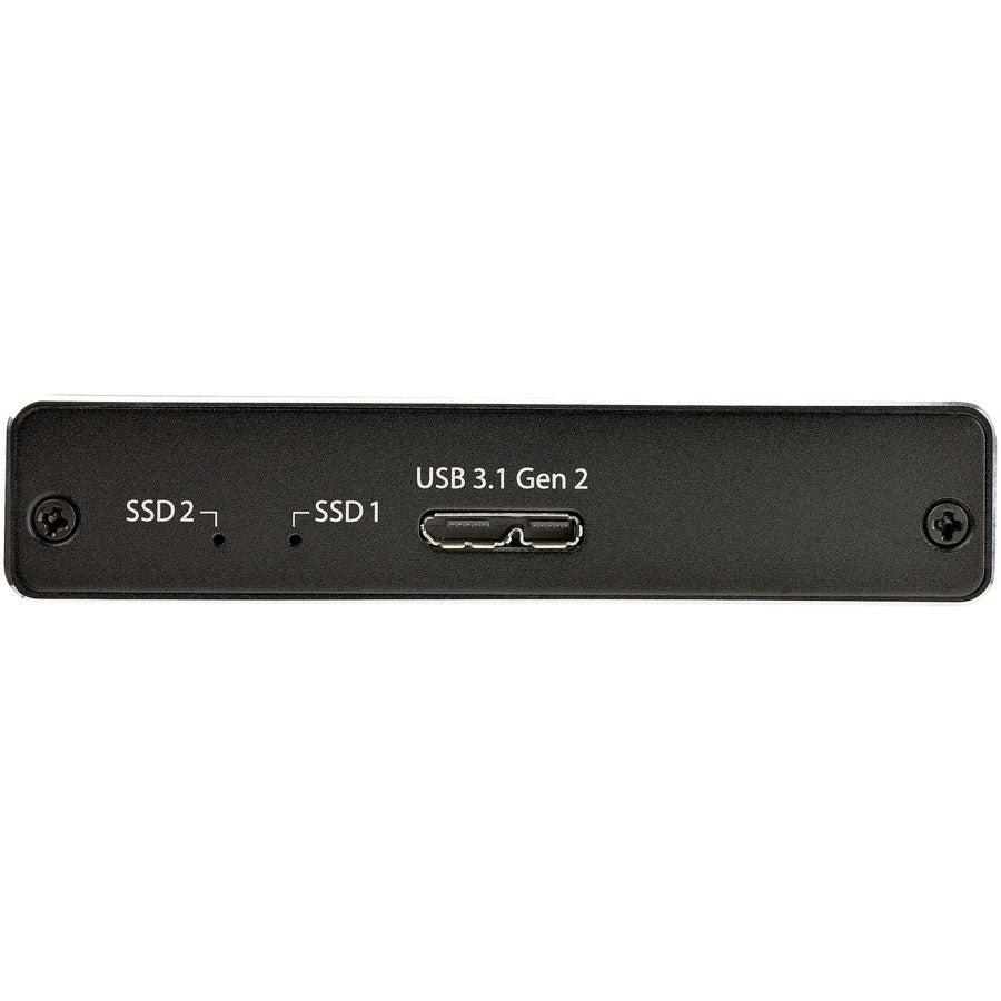 StarTech.com Dual M.2 Enclosure - RAID - M.2 SATA SSD Enclosure - USB 3.1 (10 Gbps) - USB-C & USB-A External Enclosure - Aluminum — SM22BU31C3R