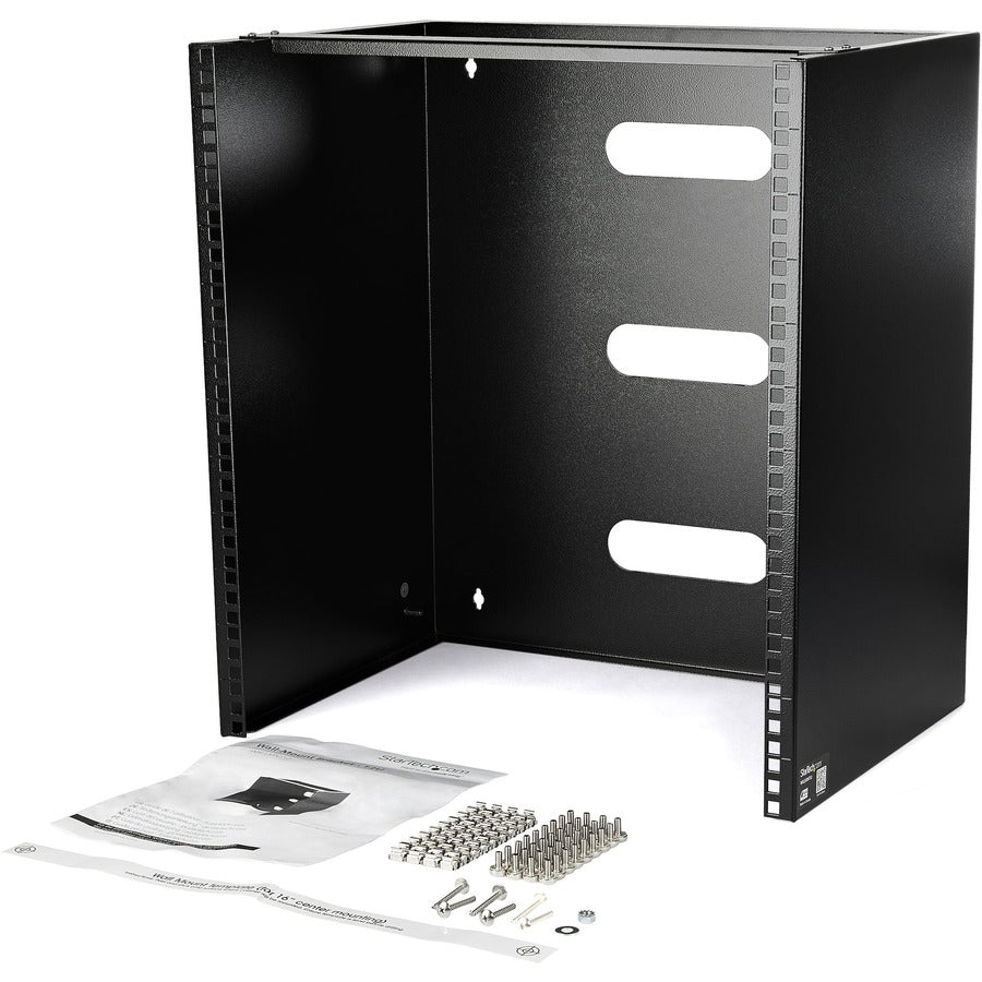 StarTech.com 12U Wall Mount Rack, 14in Deep, 19 inch Wall Mount Network Rack, Wall Mounting Patch Panel Bracket for Switch/IT Equipment — WALLMNT12