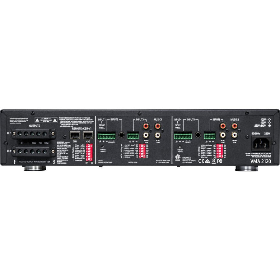 JBL Commercial VMA 2120 Amplifier - 240 W RMS - 2 Channel - Black — NVMA2120-0-US
