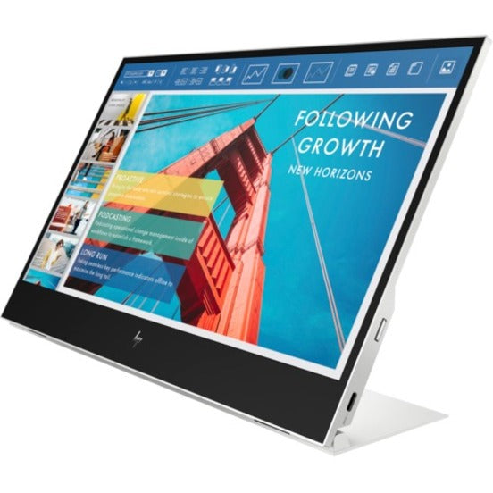 HP E14 G4 14" Class Full HD LCD Portable Monitor - 16:9 - Silver — 1B065AA#AC3
