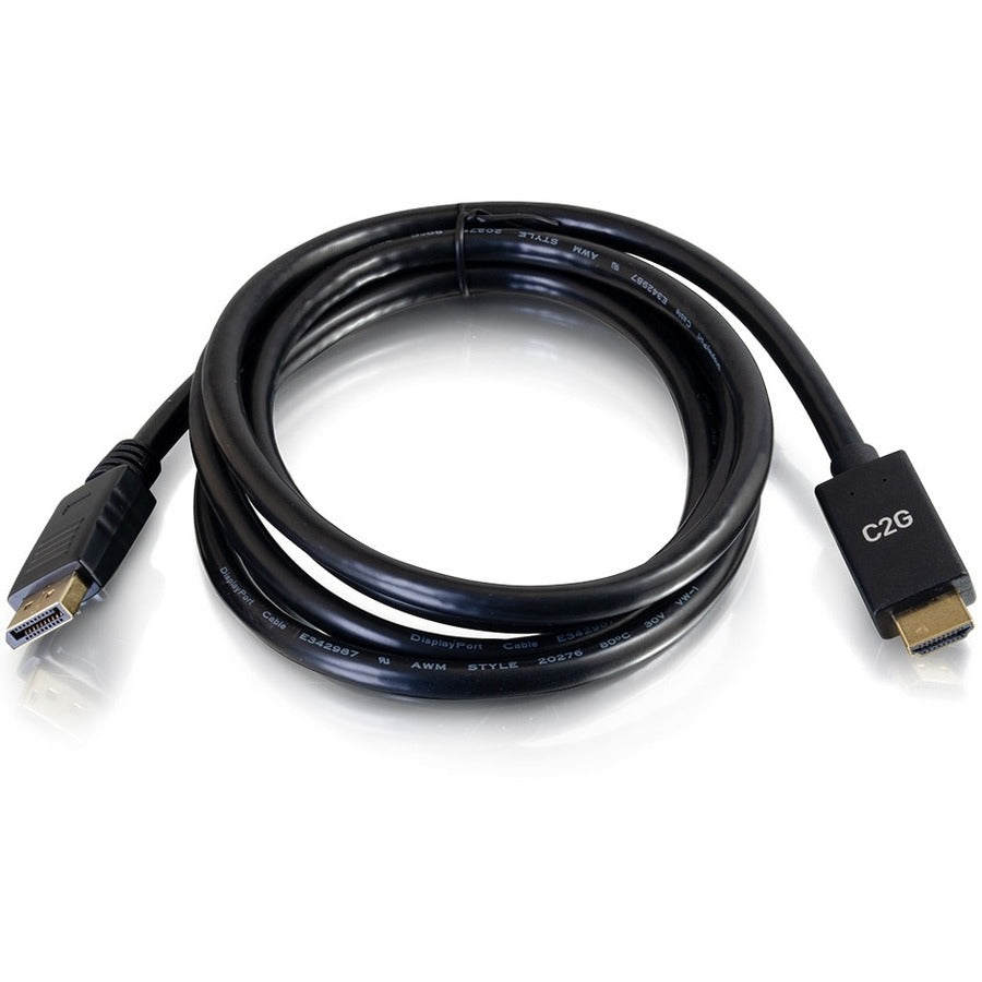 C2G 6ft DisplayPort to HDMI Cable - DP to HDMI Adapter Cable - DisplayPort 1.2a HDMI 1.4b - 4K 30Hz - M/M — 54433