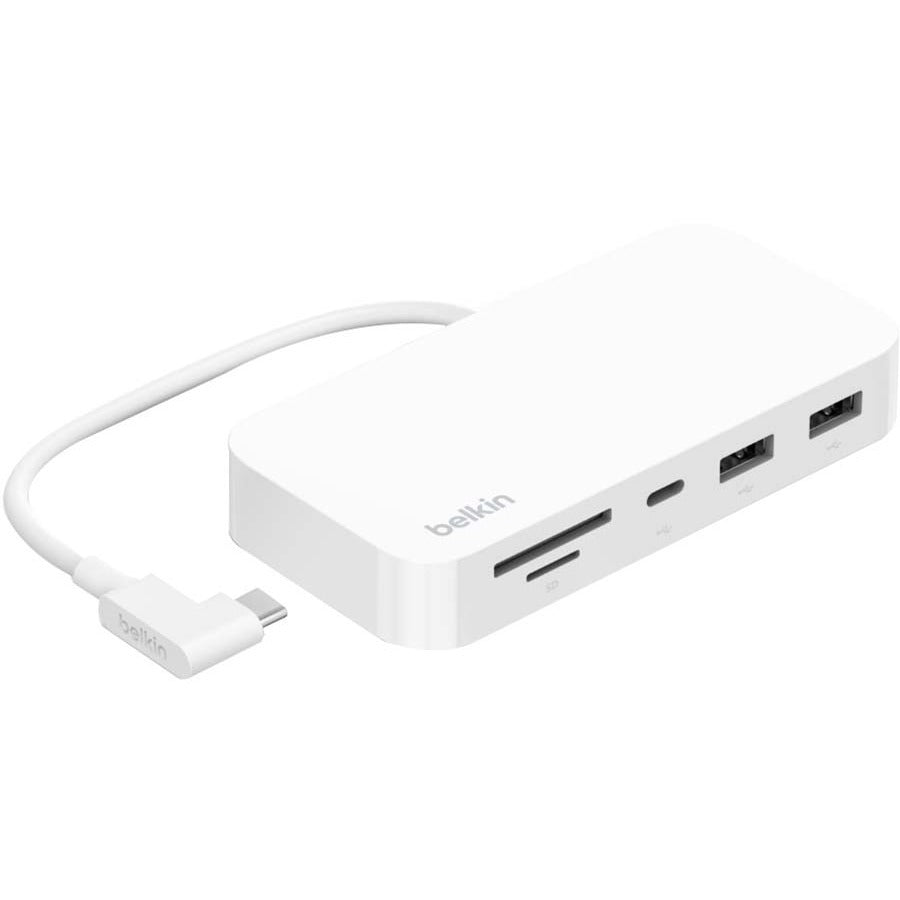 Belkin USB-C 6-in-1 Hub with Mount - USB-C Docking Station with Micro SD Card Reader - Compatible w/ MacBook, Chromebook — INC011ttWH