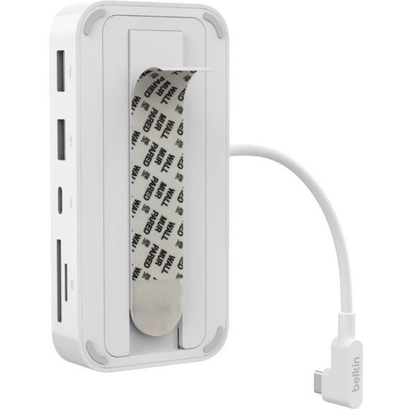 Belkin USB-C 6-in-1 Hub with Mount - USB-C Docking Station with Micro SD Card Reader - Compatible w/ MacBook, Chromebook — INC011ttWH