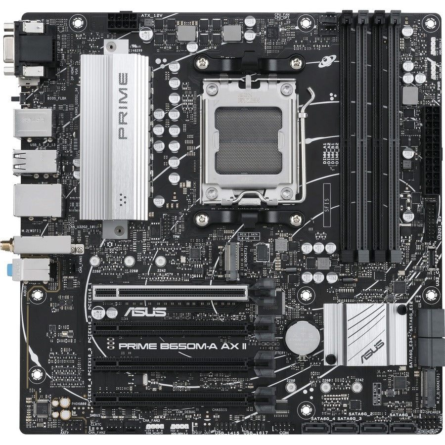 Asus Prime B650M-A AX II Gaming Desktop Motherboard - AMD B650 Chipset - Socket AM5 - Micro ATX — PRIMEB650M-AAXII