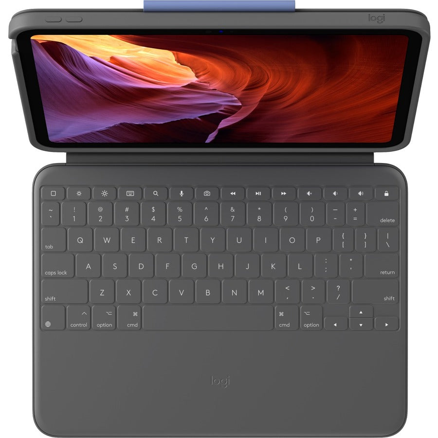 Logitech Rugged Folio Rugged Keyboard/Cover Case (Folio) for 10.9" Apple, Logitech iPad (10th Generation & A16) Tablet - Graphite — 920-011295