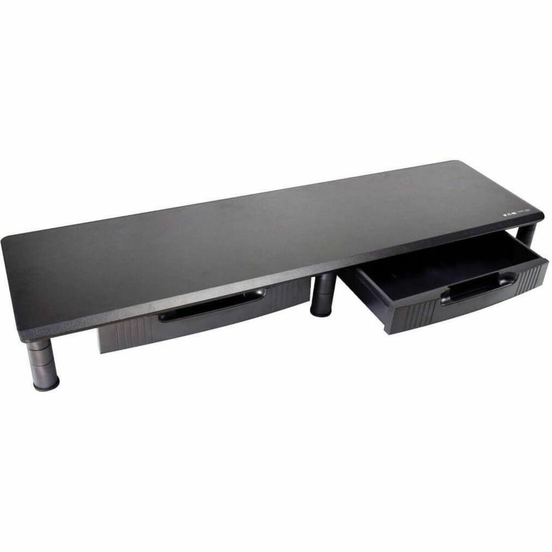 Eaton Tripp Lite Series Extra-Wide Dual-Monitor Riser with Storage Drawers, 39 x 11 in., Black, TAA — MR4011DTAA