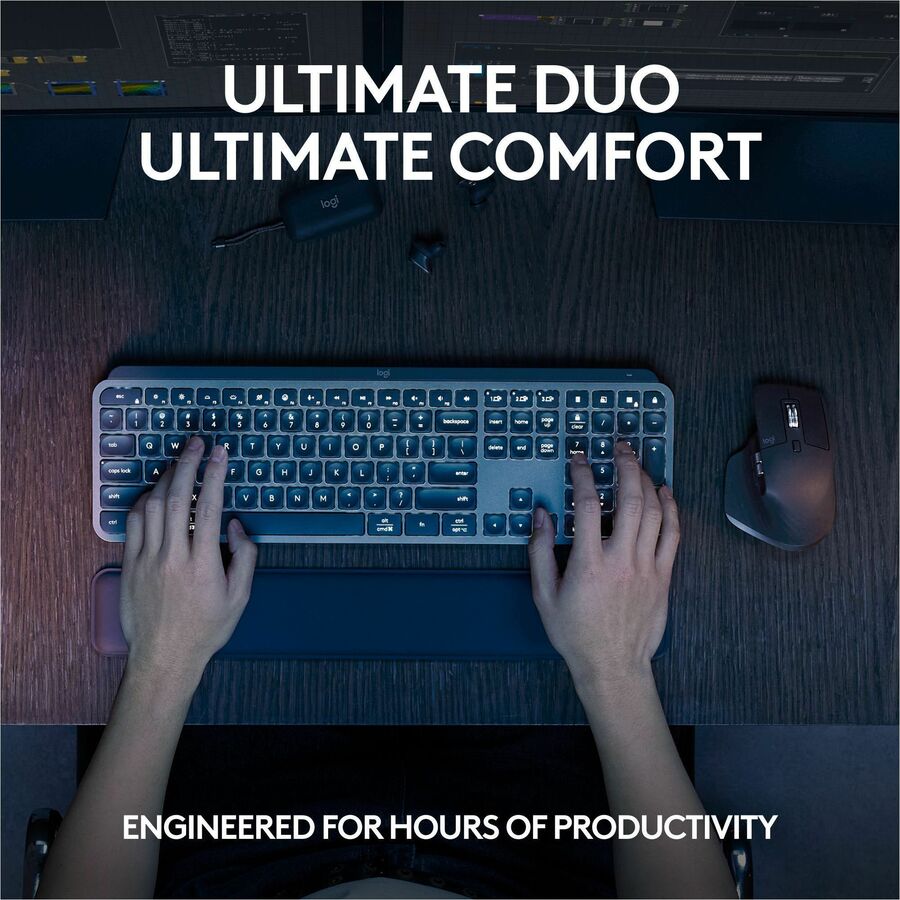 Logitech MX Keys S Combo - Performance Wireless Keyboard and Mouse with Palm Rest, Bluetooth - Black — 920-012274