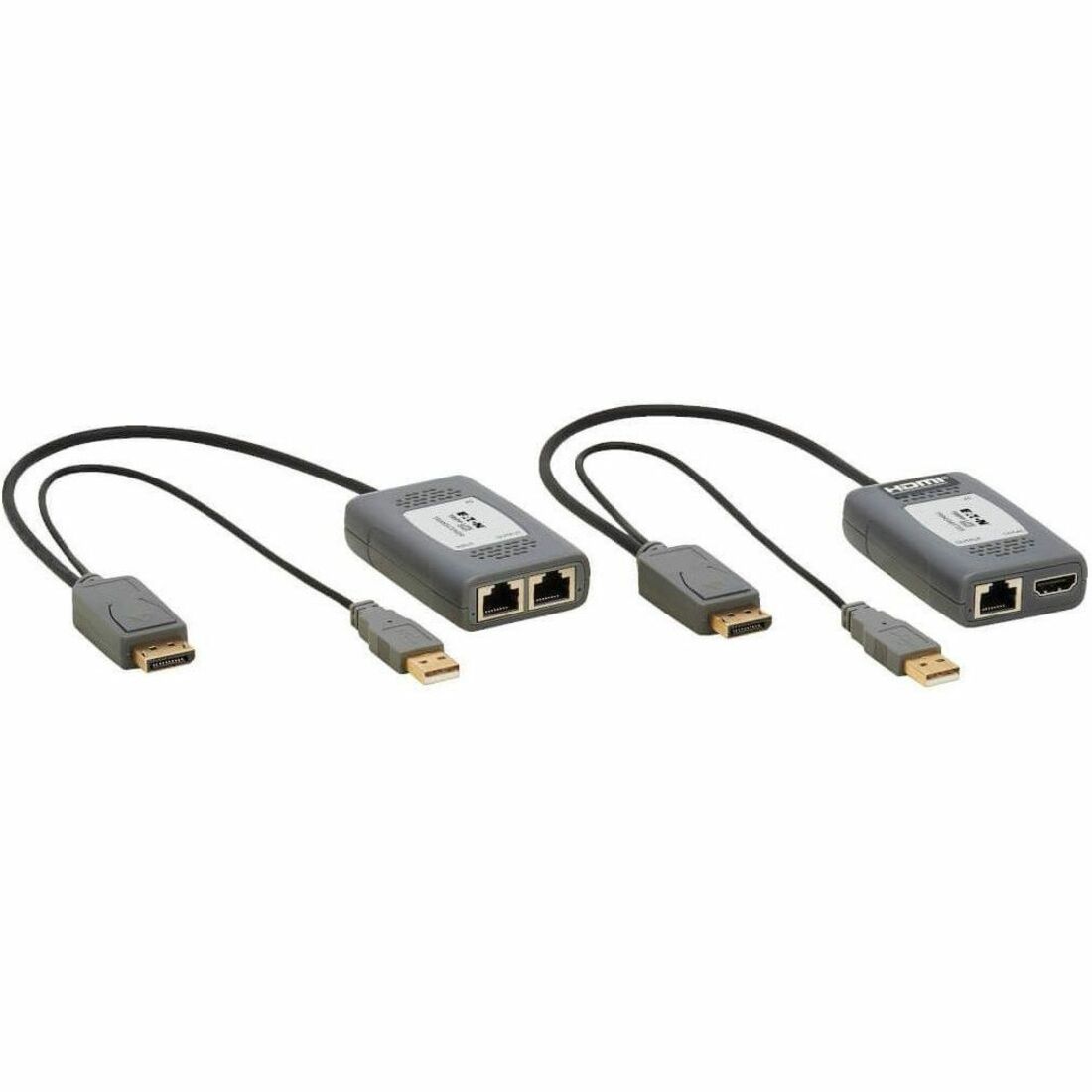Eaton Tripp Lite Series 1-Port DisplayPort over Cat6 Extender Kit, Pigtail Transmitter/Receiver, 4K 60 Hz, HDR, 4:4:4, 230 ft. (70.1 m), TAA — B127U-111-PDPD