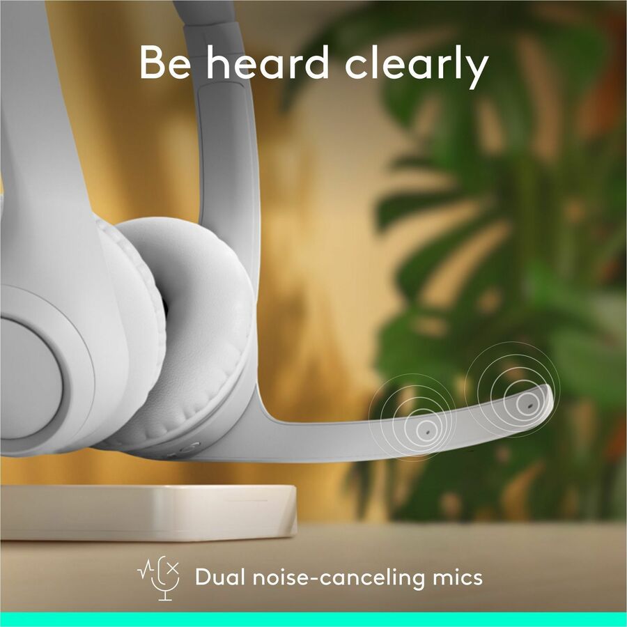 Logitech Zone 300 Wireless Bluetooth Headset With Noise-Canceling Microphone, Compatible with Windows, Mac, Chrome, Linux, iOS, iPadOS, Android - Off-white — 981-001416