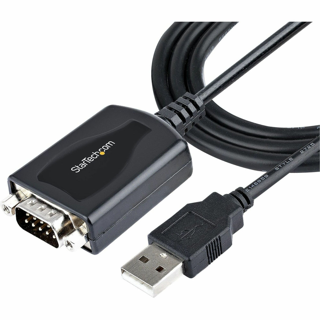 StarTech.com 3ft (1m) USB to Serial Cable with COM Port Retention, DB9 Male RS232 to USB Converter, USB to Serial Adapter, Prolific IC — 1P3FPC-USB-SERIAL