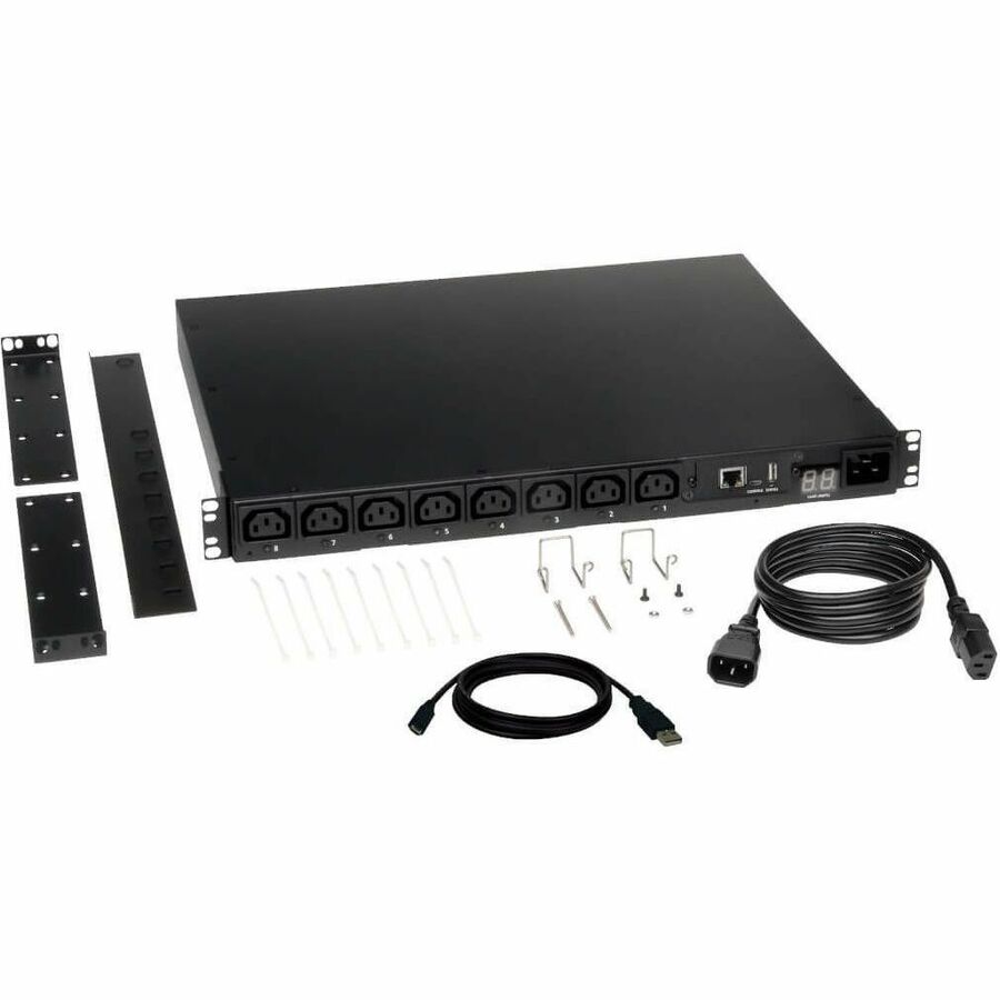 Eaton 2.5kW Single-Phase 208/230V Switched PDU - LX Platform, 8 C13 Outlets, C14 Input 2m Cord, 1U Rack-Mount, TAA — PDUMH15HVNET