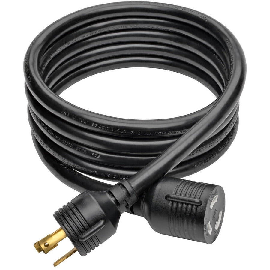 Eaton Tripp Lite Series Power Extension Cord, NEMA L5-30P to NEMA L5-30R- Heavy-Duty, 30A, 125V, 10 AWG, 10 ft. (3.05 m), Black, Locking Connectors — P046-010-LL-30A