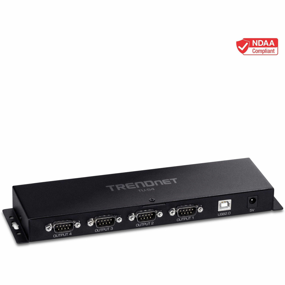 TRENDnet TU-S4, 4-Port USB to Serial RS232 Hub, Black — TU-S4