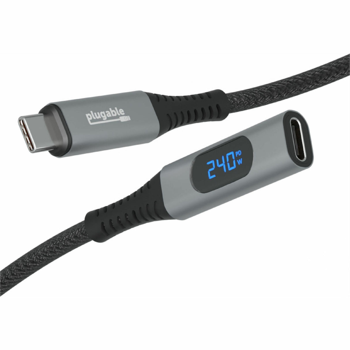 Plugable USB C Extension Cable 3.3 Ft, Digital Power Meter Tester for Monitoring USB-C Connections — USBC-METER3-1MF