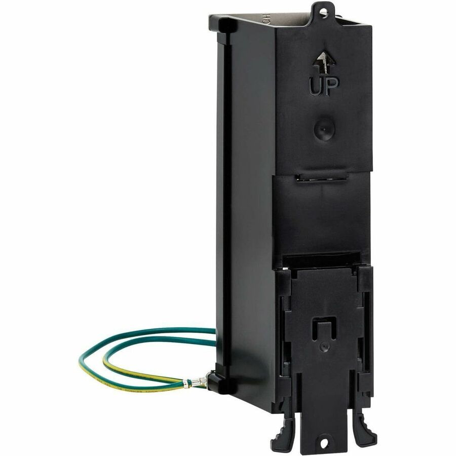 Eaton Tripp Lite Series 8-Port Metal Shielded DIN-Rail Mount Preloaded Keystone Patch Panel with Grounding, Black/Silver, TAA — N063-008-6A-SH