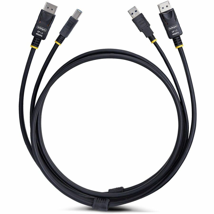 StarTech.com 6ft (1.8m) DisplayPort and USB 5Gbps KVM Cable, 4K 60Hz, Universally Compatible DP 1.2/USB 3.0 Combo Cable for KVM Switches — DU1226-KVM-CABLE