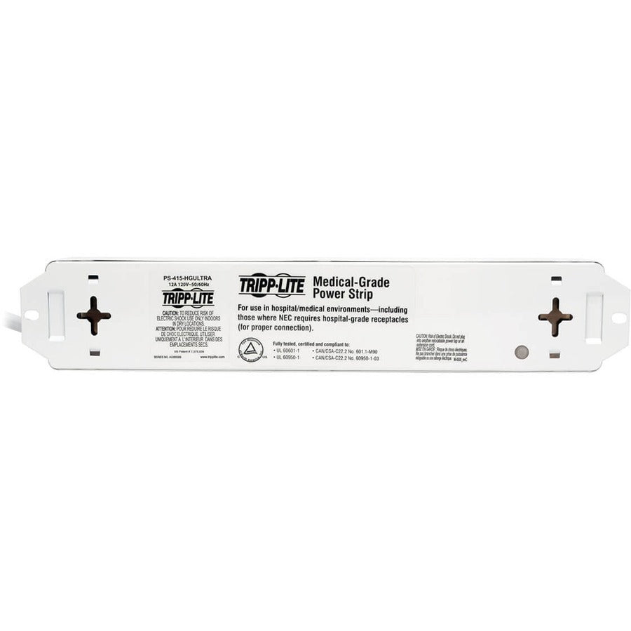 Eaton Tripp Lite Series Safe-IT UL 60601-1 Medical-Grade Power Strip for Patient-Care Vicinity, 4 15A Hospital-Grade Outlets, Safety Covers, 15 ft. Cord — PS-415-HGULTRA