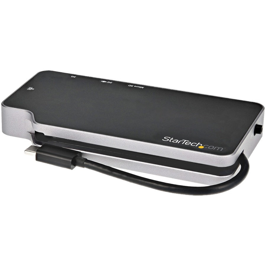 StarTech.com USB C Multiport Adapter, USB-C to 4K HDMI or VGA Video with 100W PD Pass-through, 10Gbps USB Hub/MicroSD/GbE, USB-C Mini Dock — CDP2HVGUASPD