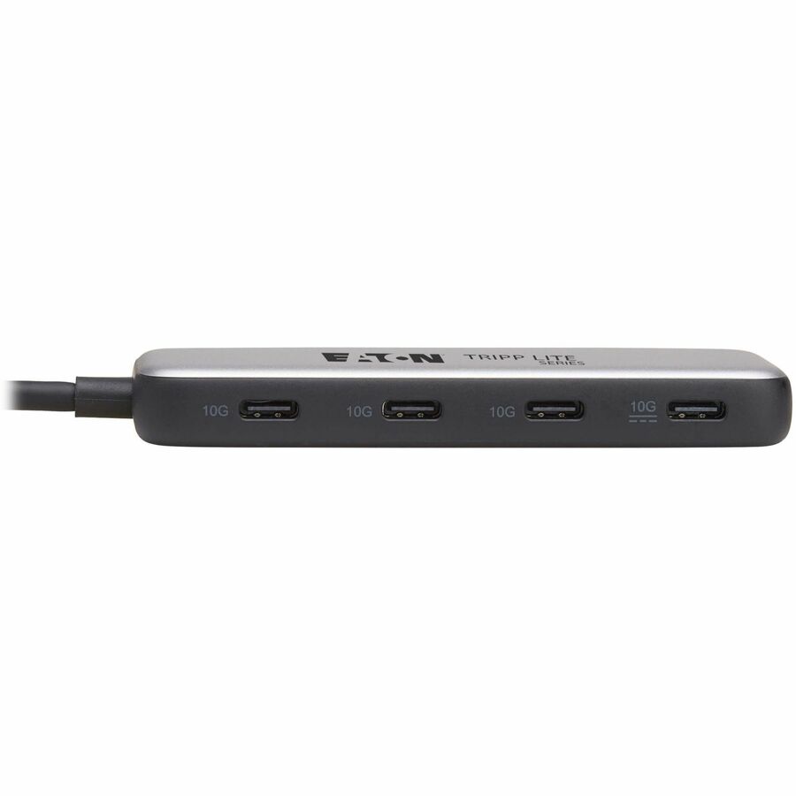 Eaton Tripp Lite Series 4-Port USB-C Hub, USB 3.2 Gen 2 (10 Gbps), 4x USB-C Ports, 100W PD Charging, Thunderbolt 3 Compatible, Gray — U460-004-4C-G2C