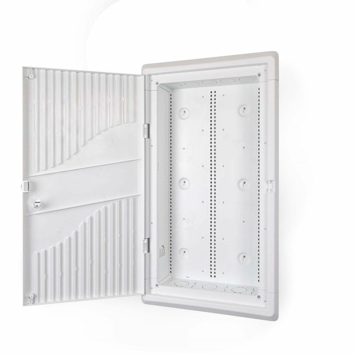 StarTech.com 28in Wall-Mount Media Enclosure, Cable Management Box for Network Distribution, Mounting Fixtures/Modules Included, White — 28P1-MEDIA-ENCLOSURE