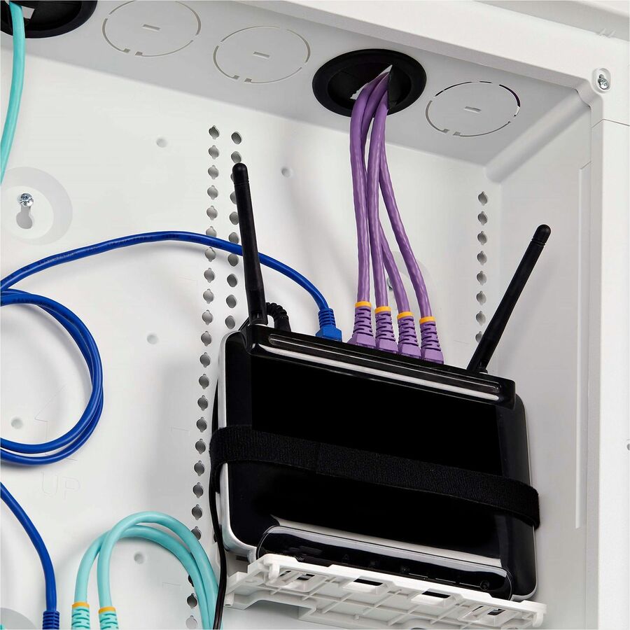 StarTech.com 28in Wall-Mount Media Enclosure, Cable Management Box for Network Distribution, Mounting Fixtures/Modules Included, White — 28P1-MEDIA-ENCLOSURE