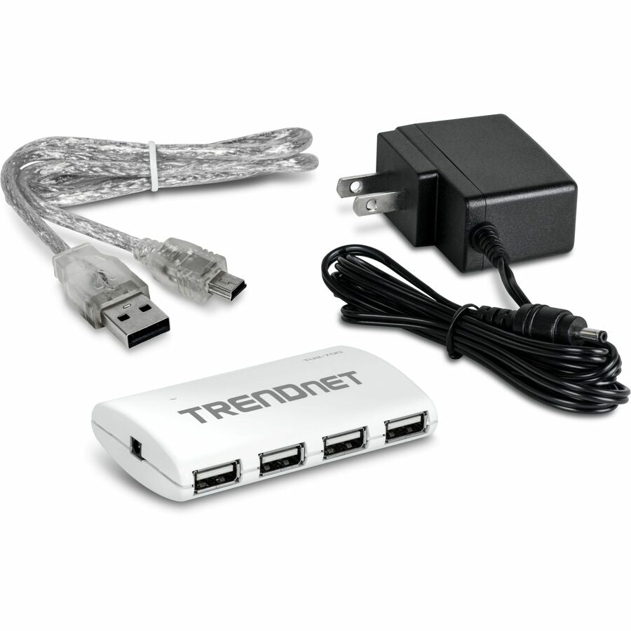 TRENDnet 7-Port USB 2.0 Hub, TU2-700, 7 x USB 2.0 Ports, Backwards Compatible with USB 1.1, Compatible with Windows and macOS, NDAA Compliant — TU2-700