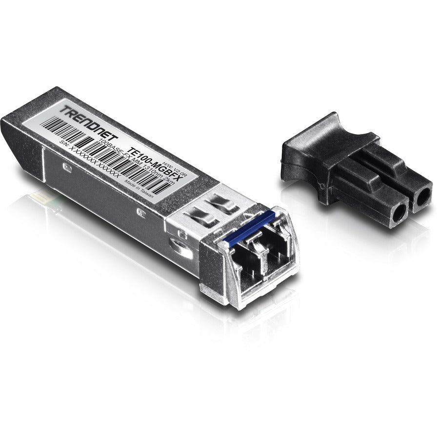 TRENDnet SFP to RJ45 100Base-FX Multi-Mode LC Module, TE100-MGBFX, Compatible with Mini-GBIC, Supports 1310 nm, Up to 155 Mbps, Hot-Pluggable, Up to 2 Km (1.2 Miles), Lifetime Protection — TE100-MGBFX