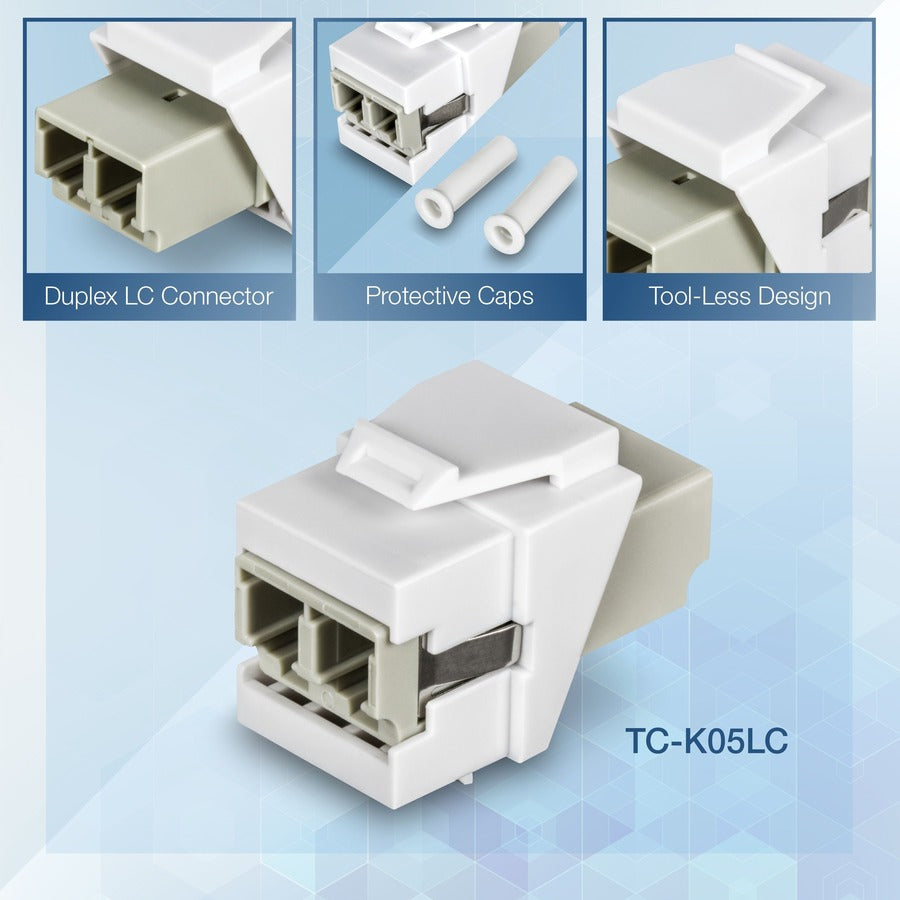 TRENDnet LC Duplex Fiber Optic Keystone Coupler Jacks- 5-Pack, TC-K05LC, Single-Mode & Multi-Mode Fiber — TC-K05LC