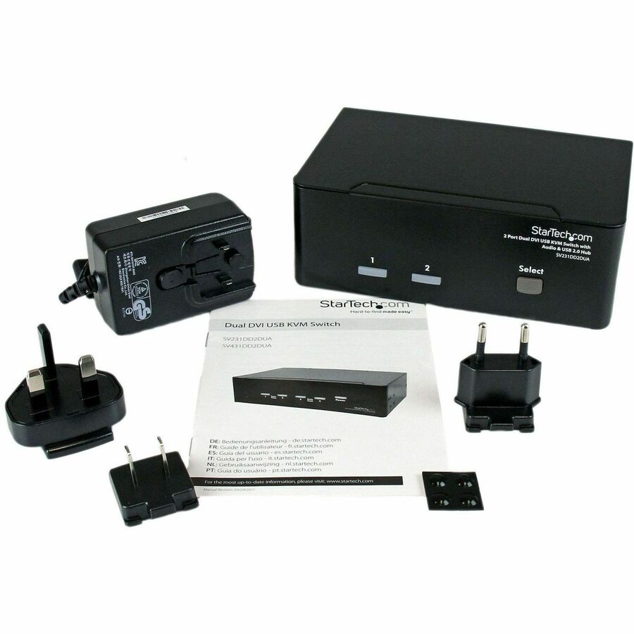 StarTech.com 2 Port Dual DVI USB KVM Switch w/ Audio & USB Hub — SV231DD2DUA