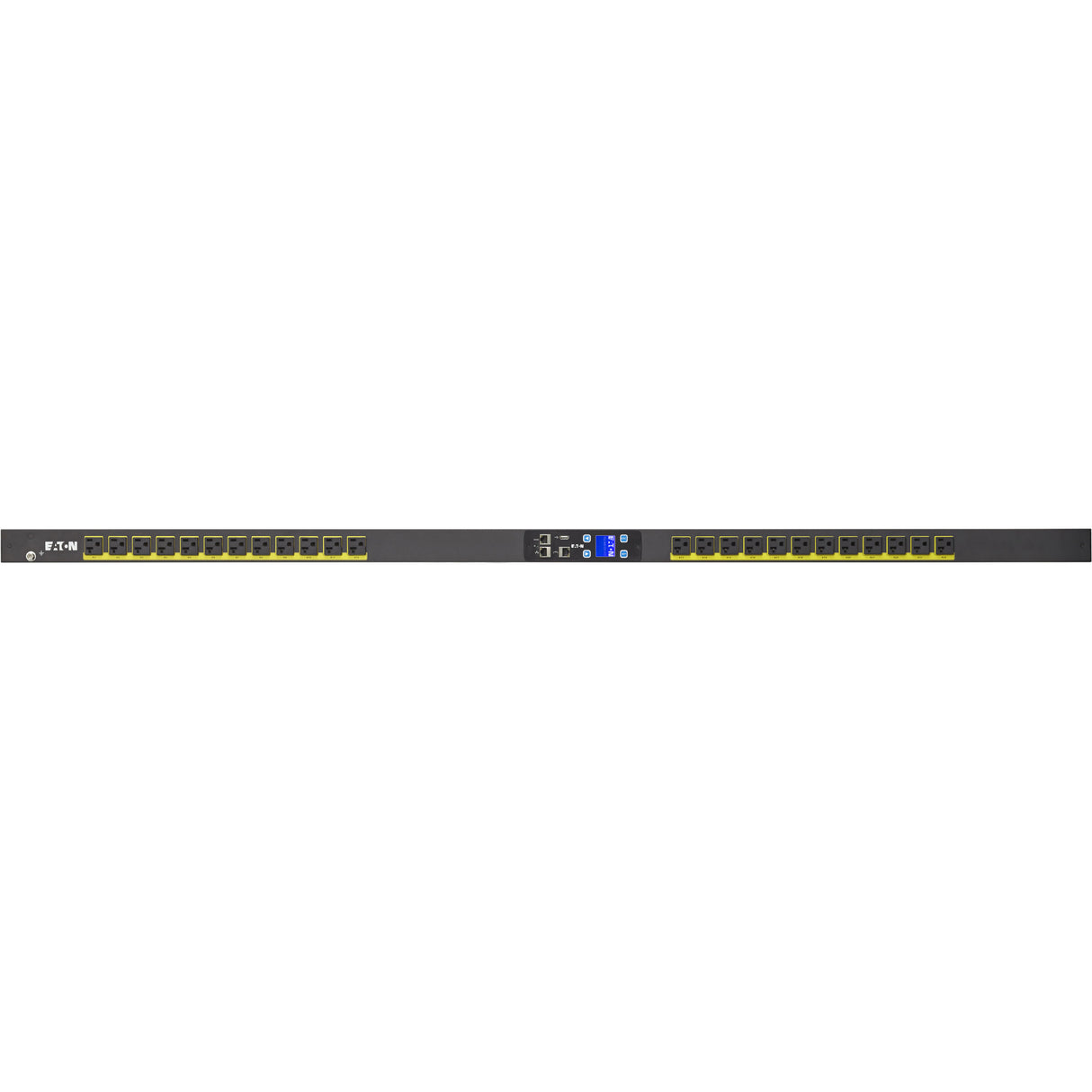 Eaton Metered Input rack PDU, 0U, 5-20P, L5-20P input, 1.92 kW max, 120V, 16A, 10 ft cord, Single-phase, Outlets: (24) 5-20R — EMI101-10