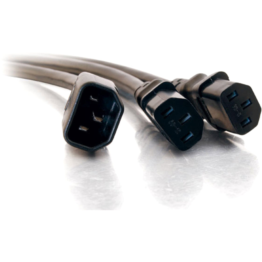 C2G 6ft 1-to-2 Power Cord Splitter - 16 AWG - IEC320C14 to IEC320C13 (2) — 29818