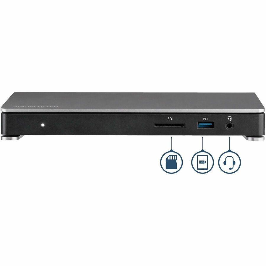 StarTech.com Thunderbolt 3 Dock - Dual Monitor 4K 60Hz TB3 Docking Station with DisplayPort - 85W Power Delivery, 6-Port USB 3.0, SD, GbE — TB3DOCK2DPPD