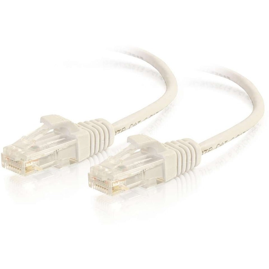 C2G 10ft Cat6 Snagless Unshielded (UTP) Slim Ethernet Cable - Cat6 Network Patch Cable - PoE - White — 01189