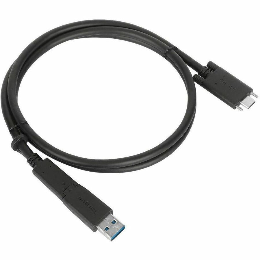 Targus 1M USB-C Male with Screw to USB-C Male Cable with USB-A Tether — ACC1133GLX