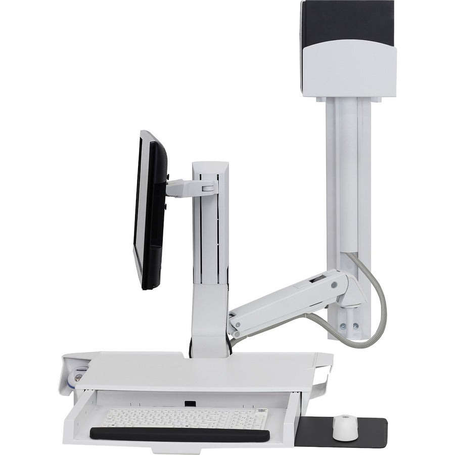 Ergotron StyleView Wall Mount for Keyboard, Monitor, Bar Code Scanner, Mouse, CPU, Wrist Rest, LCD Display - White — 45-594-216