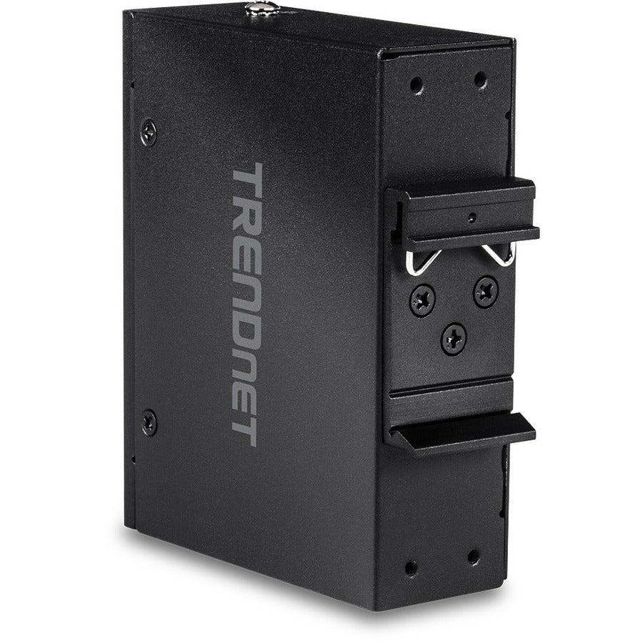 TRENDnet Industrial Gigabit PoE+ Extender, TI-E100, Single Port PoE, Power Over Ethernet, Supports PoE (15.4W) and PoE+ (30W), Extends 100m, Cascade 2 Units for Distance Up to 300m (984 ft.), IP30 — TI-E100