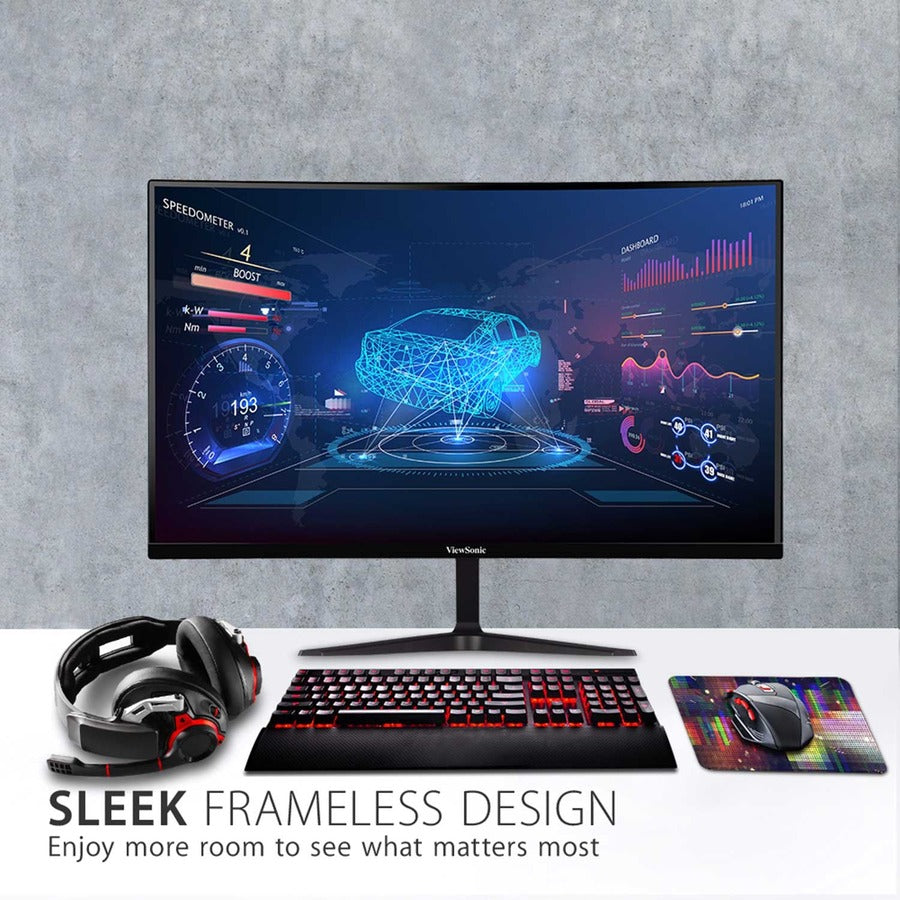 ViewSonic VX2718-PC-MHD 27 Inch Curved 1080p 1ms 180Hz Gaming Monitor with FreeSync Premium, Eye Care, HDMI and Display Port — VX2718-PC-MHD