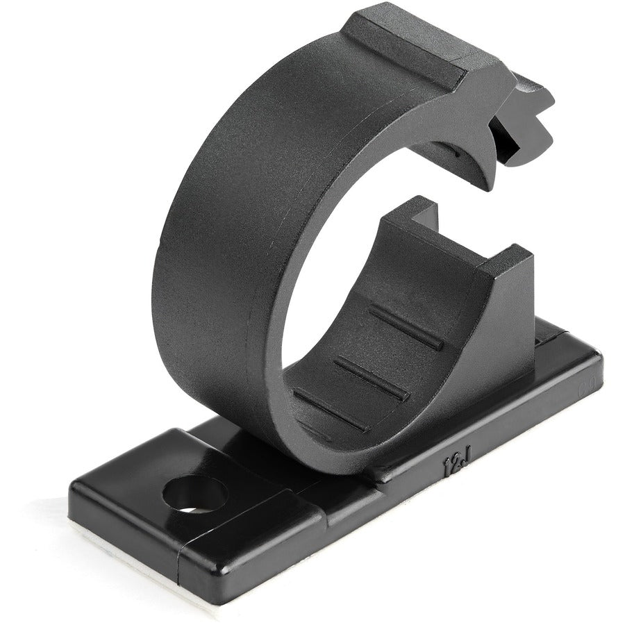StarTech.com 100 Self Adhesive Cable Management Clips - Ethernet/Network Cable/Office Desk Cord Organizer - Sticky Wire Holder/Clamp Black — CBMCC3