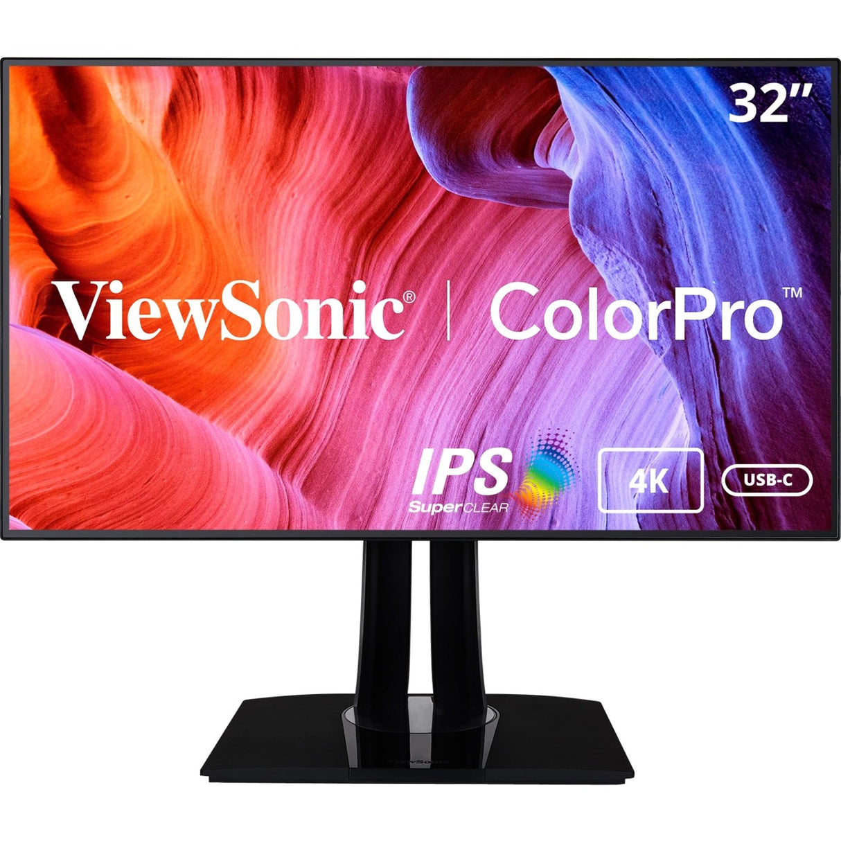 ViewSonic VP3268a-4K 32 Inch 4K UHD IPS Monitor with Advanced Ergonomics, 100% sRGB Rec 709, 14-bit 3D LUT, Eye Care, HDR10 Support, 90W USB C, RJ45, HDR10 — VP3268A-4K