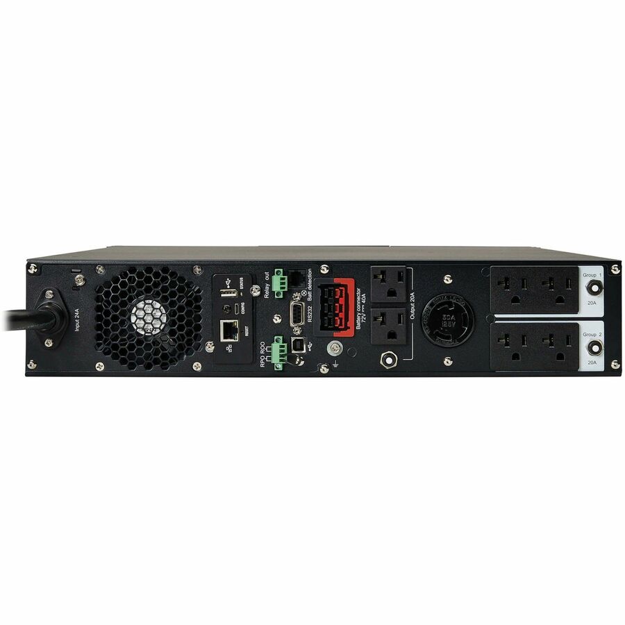 Eaton Tripp Lite Series SmartOnline 3000VA 2700W 120V Double-Conversion UPS - 7 Outlets, Extended Run, Network Card Included, LCD, USB, DB9, 2U Rack/Tower — SU3000RTXLCD2UN