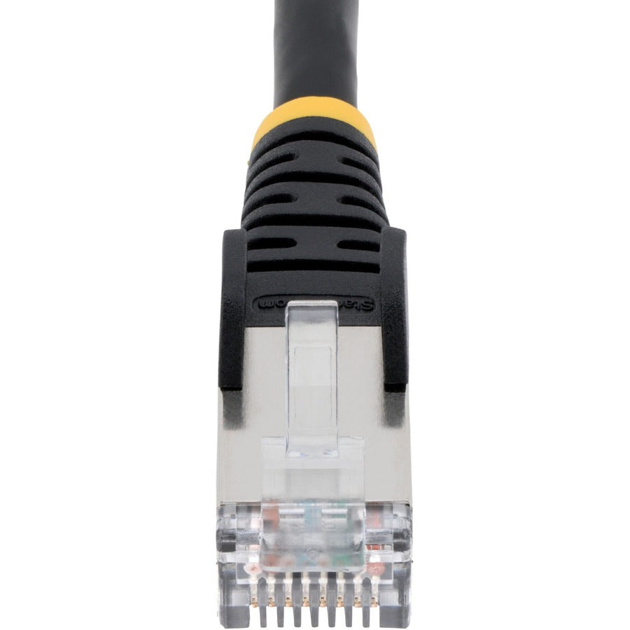 StarTech.com 4ft CAT6a Ethernet Cable, Black Low Smoke Zero Halogen (LSZH) 10 GbE 100W PoE S/FTP Snagless RJ-45 Network Patch Cord — NLBK-4F-CAT6A-PATCH