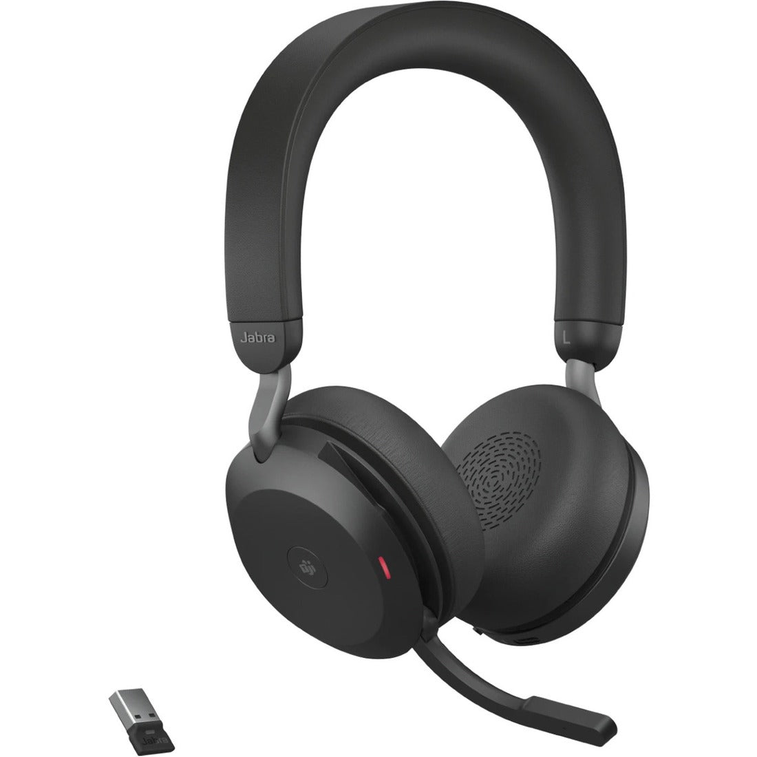 Jabra Evolve2 75 Wireless On-ear Stereo Headset - USB-A - For MS Teams - Black - Binaural - Ear-cup - 3000 cm - Bluetooth - 20 Hz to 20 kHz - MEMS Technology Microphone - Noise Cancelling — 27599-999-999