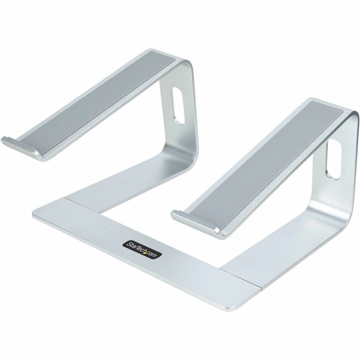 StarTech.com Laptop Stand for Desk, Supports 5kg / 11lb, Aluminum, Silver, Ergonomic Laptop Riser, Portable Laptop Holder for Desk — LAPTOP-STAND-SILVER