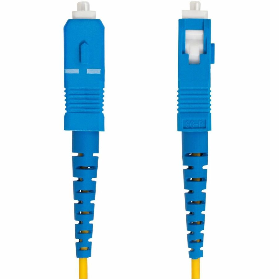 StarTech.com 15m (49.2ft) LC to SC (UPC) OS2 Single Mode Simplex Fiber Optic Cable, 9/125, 40G/100G, Low Insertion Loss, LSZH Jumper Cord — SPSMLCSC-OS2-15M