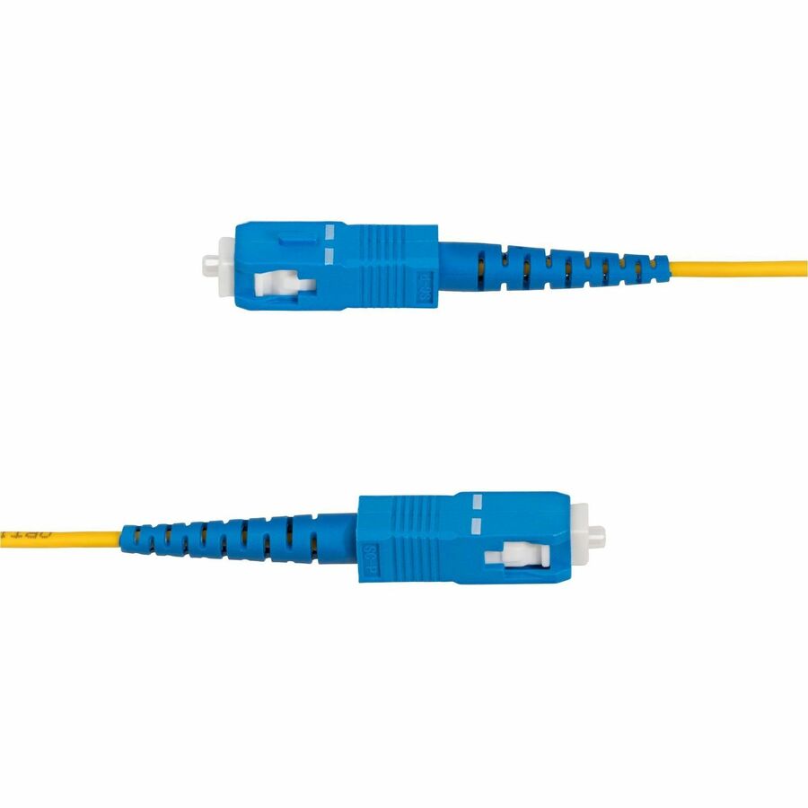 StarTech.com 15m (49.2ft) LC to SC (UPC) OS2 Single Mode Simplex Fiber Optic Cable, 9/125, 40G/100G, Low Insertion Loss, LSZH Jumper Cord — SPSMLCSC-OS2-15M