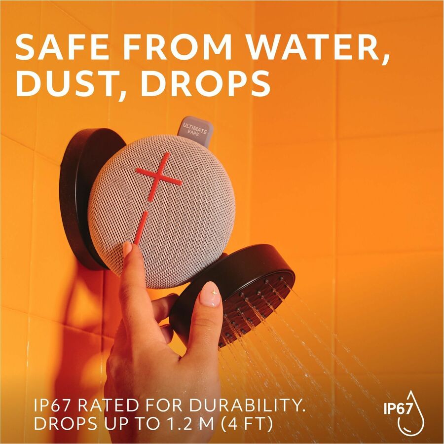 ULTIMATE EARS MINIROLL Ultra-Portable Waterproof Bluetooth Speaker, Big Bass, IP67 Dustproof, 131 ft (40 m) Range - Revive Grey — 984-002025