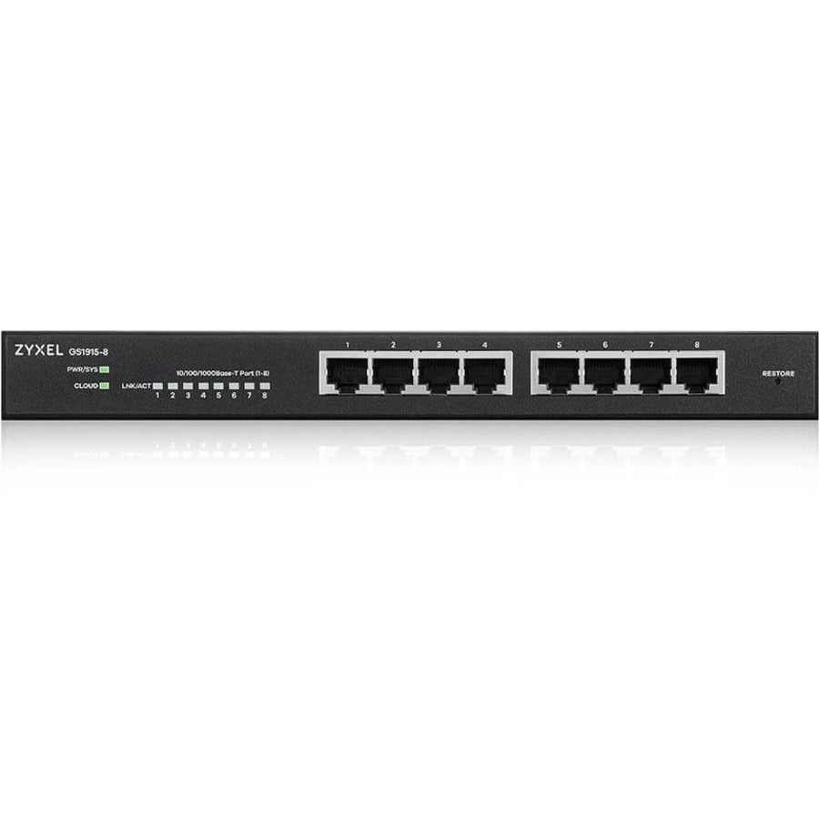 ZYXEL GS1915-8 8-Port Gigabit Smart Nebula Cloud Managed Switch (Compact Design) | Fanless — GS1915-8