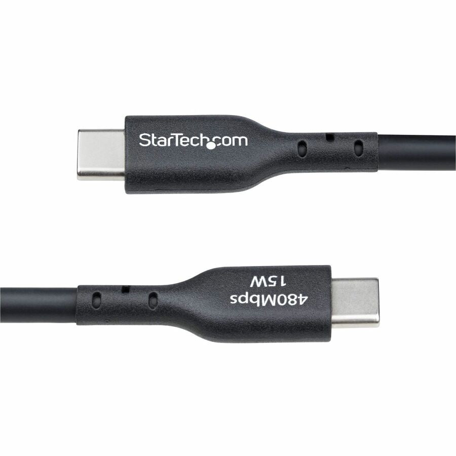StarTech.com 15ft (4.5m) USB-A to USB-C Charging Cable, Charge & Sync, 3A, USB 2.0, TPE Jacket - Black USB Charging Cord — USB2AC15FBKE